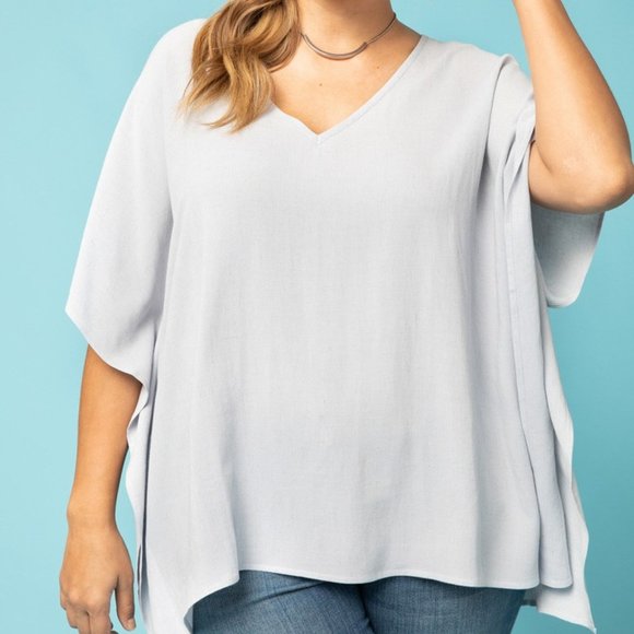 Ice Blue Dolman Blouse - Picture 1 of 3